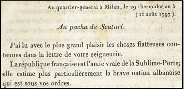 16 gusht 1797/ Letër e Napoleon Bonapartit: Shqiptarët, një komb trim 16 gusht 1797/ Letër e Napoleon Bonapartit: Shqiptarët, një komb trim