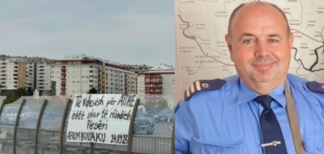 Heroi Afrim Bunjaku nderohet me medaljet “Mburojë e Policisë” nga policia e Kosovës dhe me flamurin e Shqipërisë nga ministri Balla Heroi Afrim Bunjaku nderohet me medaljet “Mburojë e Policisë” nga policia e Kosovës dhe me flamurin e Shqipërisë nga ministri Balla