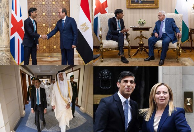 Kryeministri britanik Sunak u takua Presidentin e Egjiptit, të Palestinës dhe Amirin e Katarit Kryeministri britanik Sunak u takua Presidentin e Egjiptit, të Palestinës dhe Amirin e Katarit